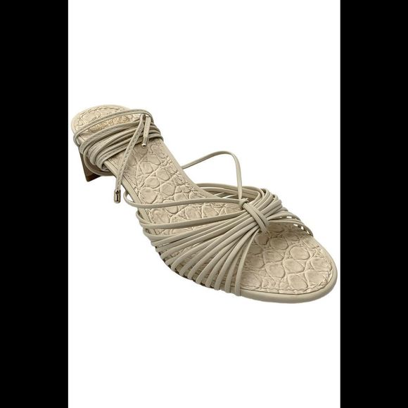 Vince Camuto Women's Lory Ankle Wrap Block Heel Sandal Creamy White - Medium - Picture 1 of 3